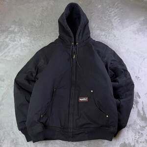 RefrigiWear Black Duck Canvas Insulated Work Jacket Mens XXL Hooded Full Zip
